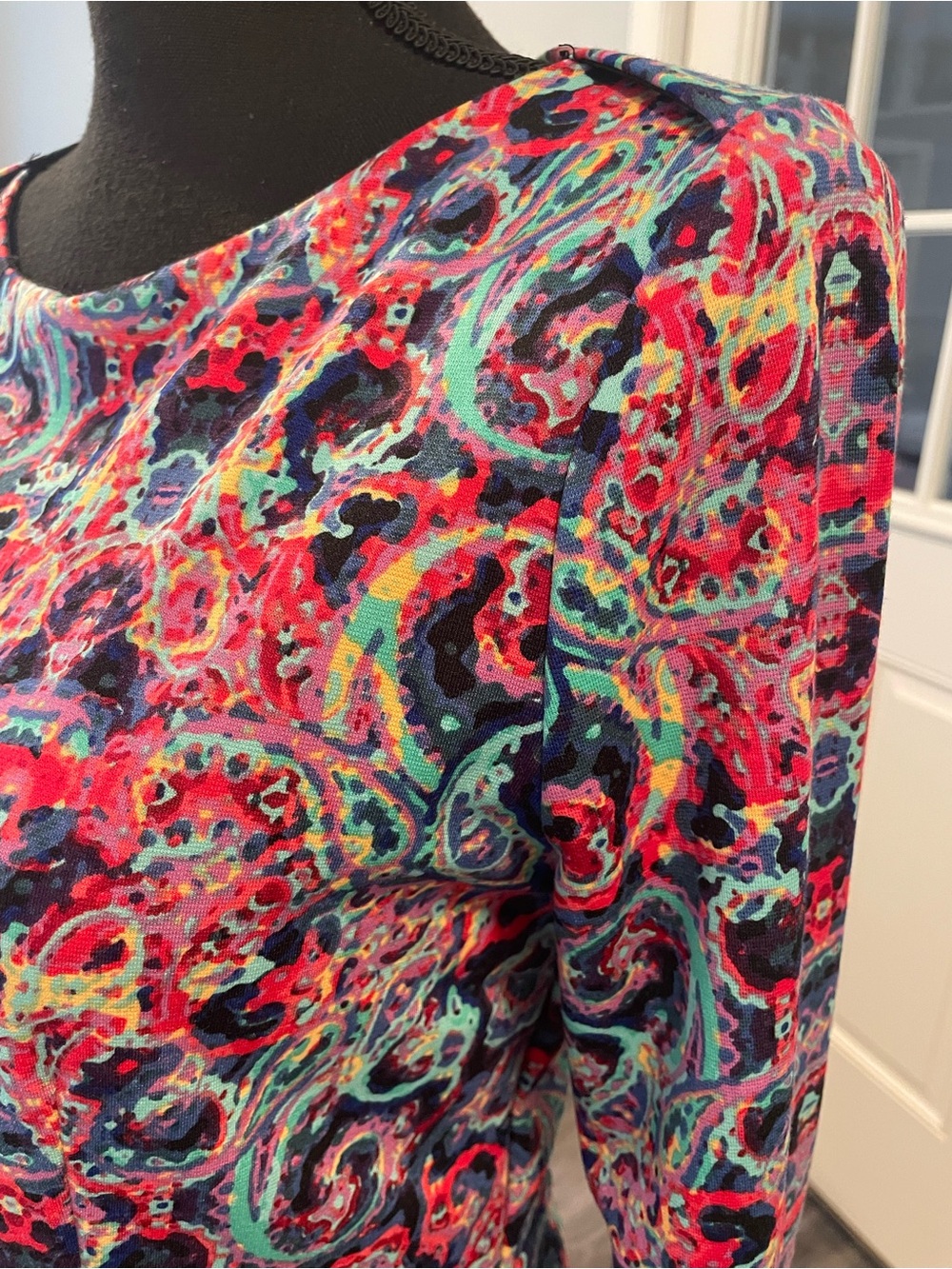 NWT Express Long Sleeve Multicolor Swirl Print Dress